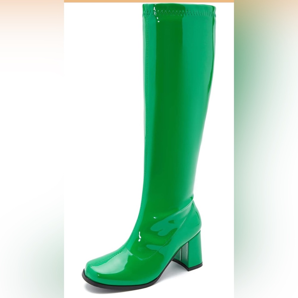 Heiyom Green Knee-High Women's gogo Boots  size 8